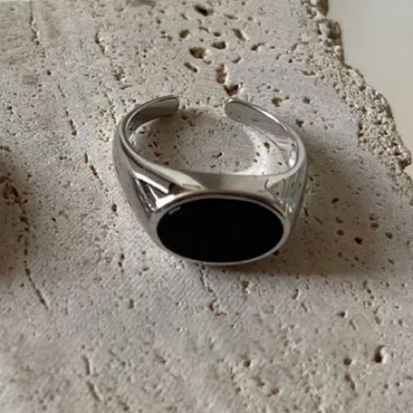 ⚡️Insta black oval sterling open ring - Picture 2 of 5